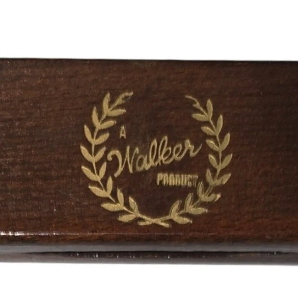 Vintage WALKER PRODUCTS SETWELL wood suit‎ clothes hanger 14k plated made in USA